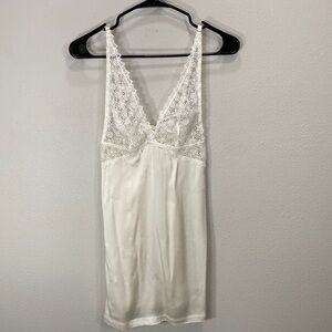 Mimi holiday slip night dress satin lace ivory